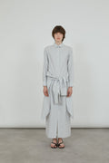 Ramona shirtdress | Striped blue cream - Silk-cotton blend