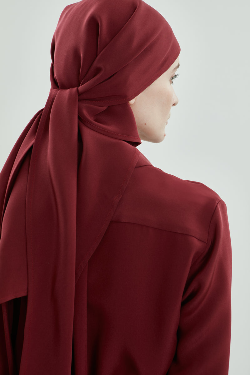 Roshan headscarf | Red - Crepe silk