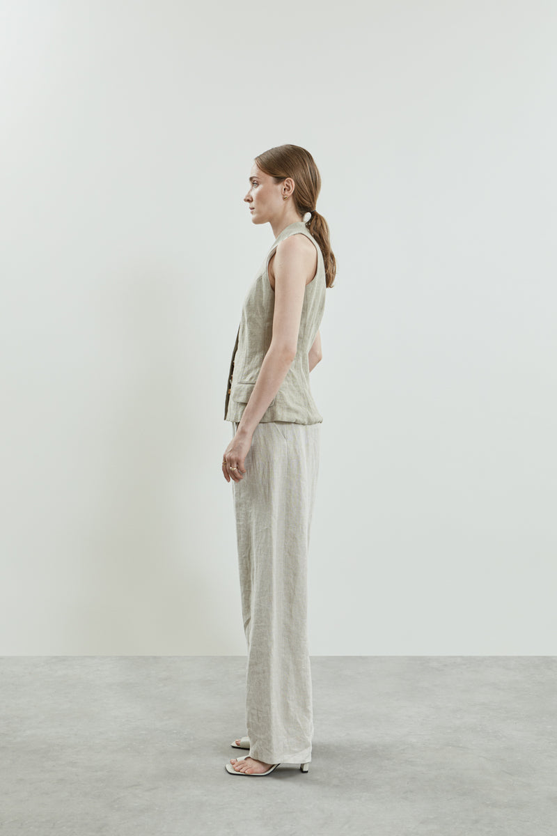 Side view of the Sada trousers with styling options.