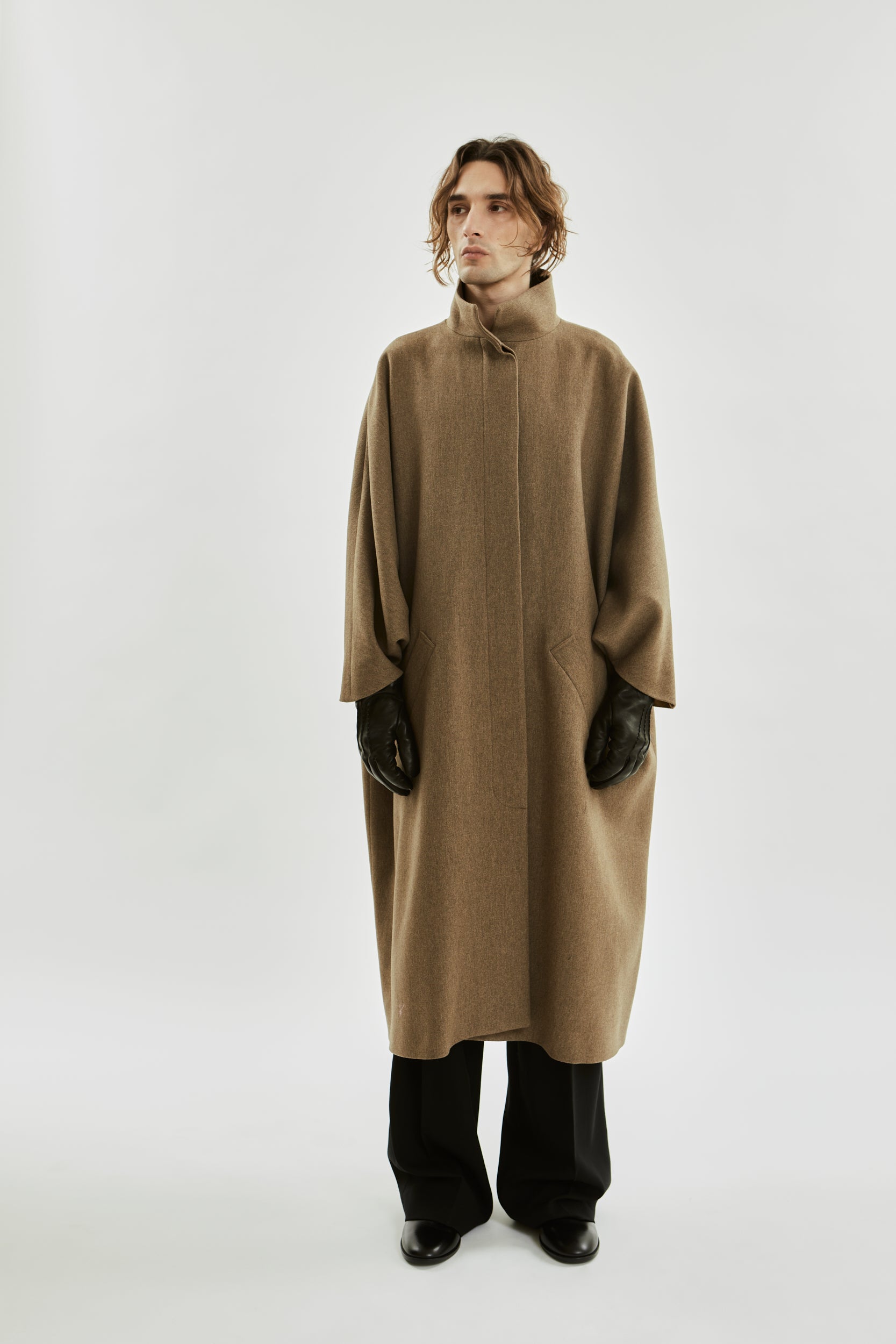 Sahara coat | Khaki - Recycled wool