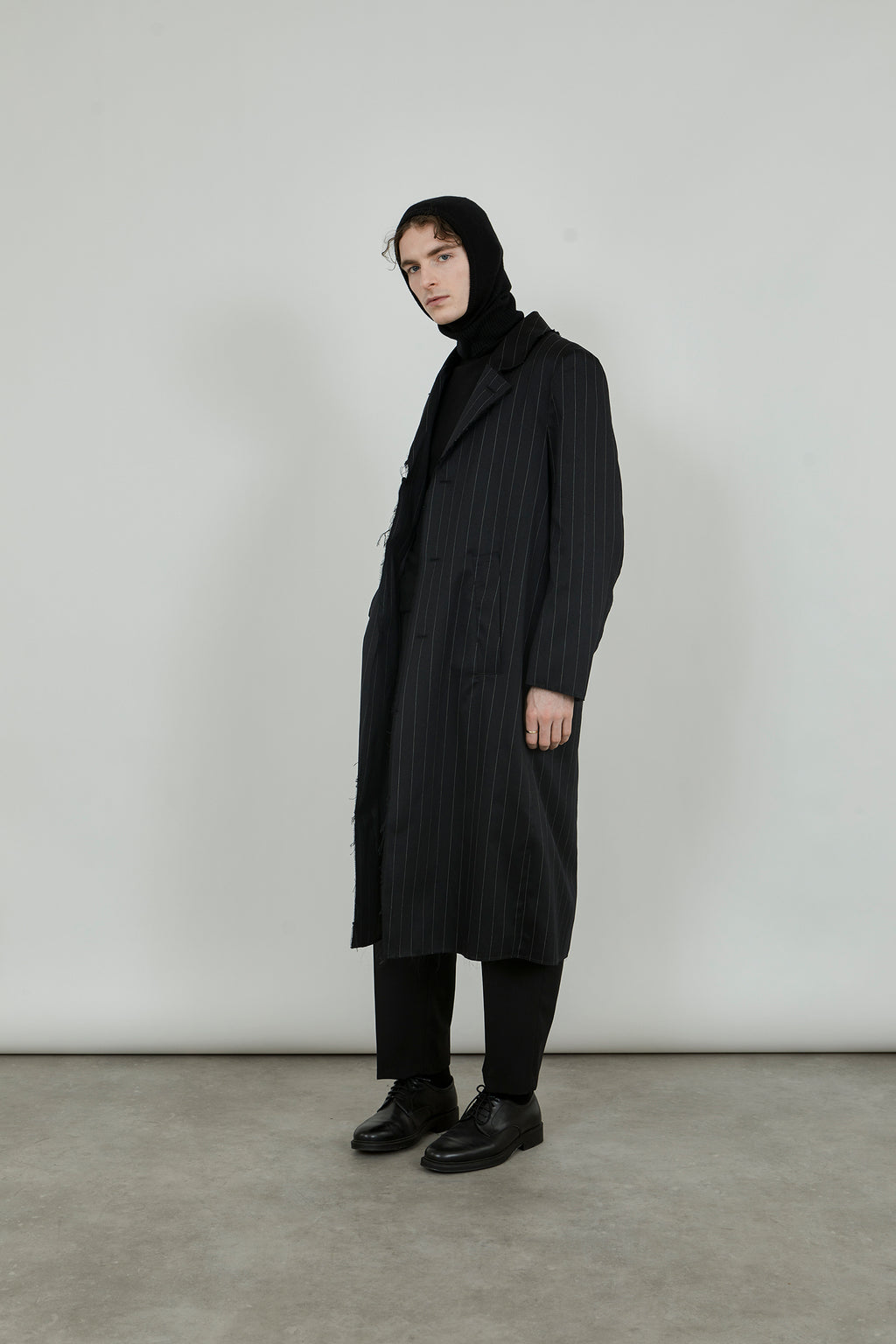 Sanday coat | Pinstriped - Virgin wool & silk blend