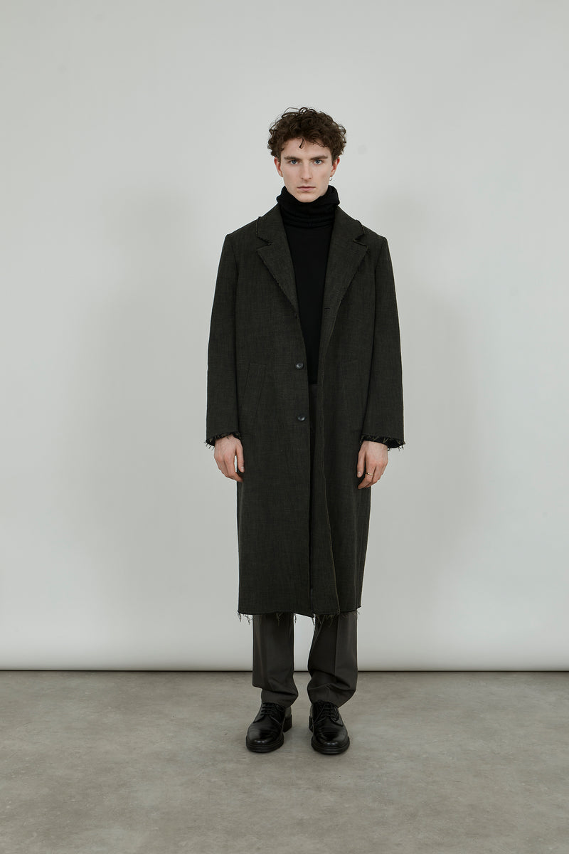 Sanday coat | Forest - Cotton & wool blend