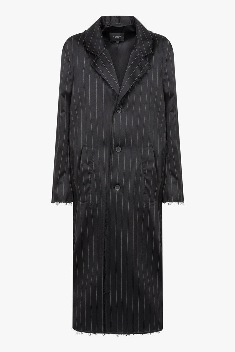 Sanday coat | Pinstriped - Virgin wool & silk blend