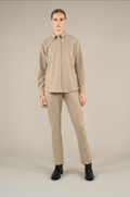 Ulla Trousers | Beige - Flannel wool