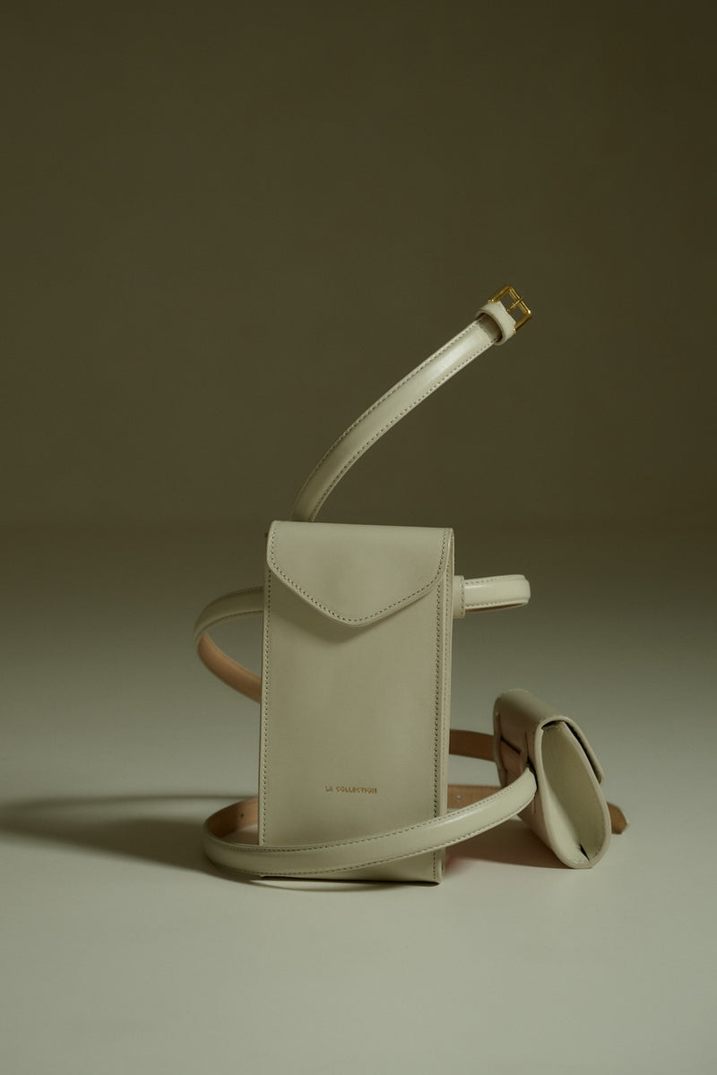 Ita phone belt bag | Cream - Leather