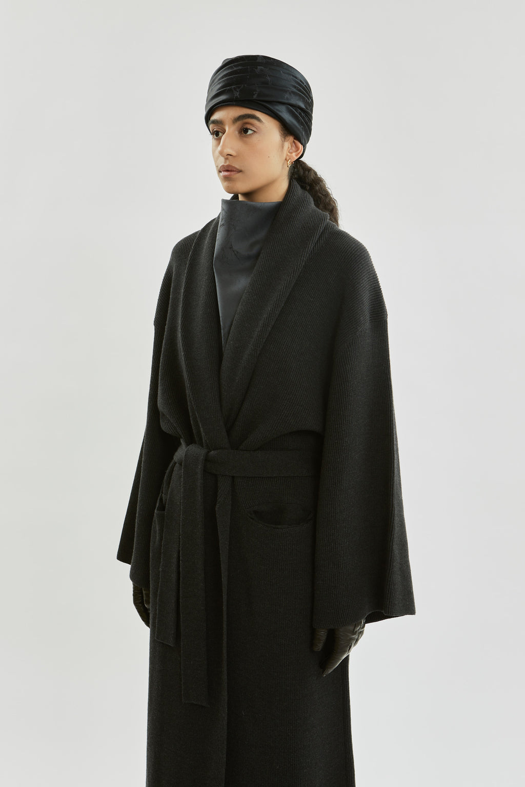 Suki cardicoat | Dark grey - Merino wool