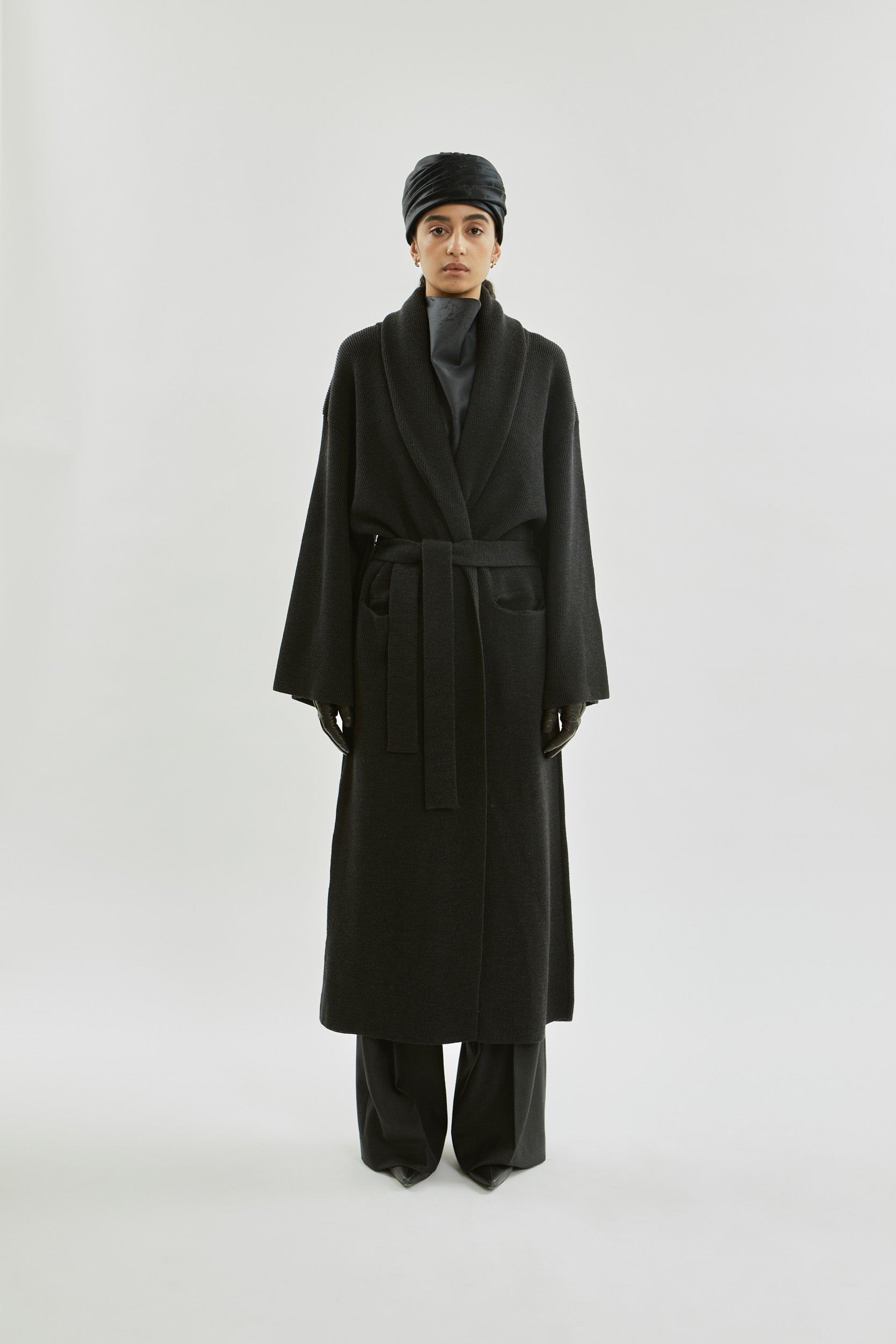 Suki cardicoat | Dark grey - Merino wool