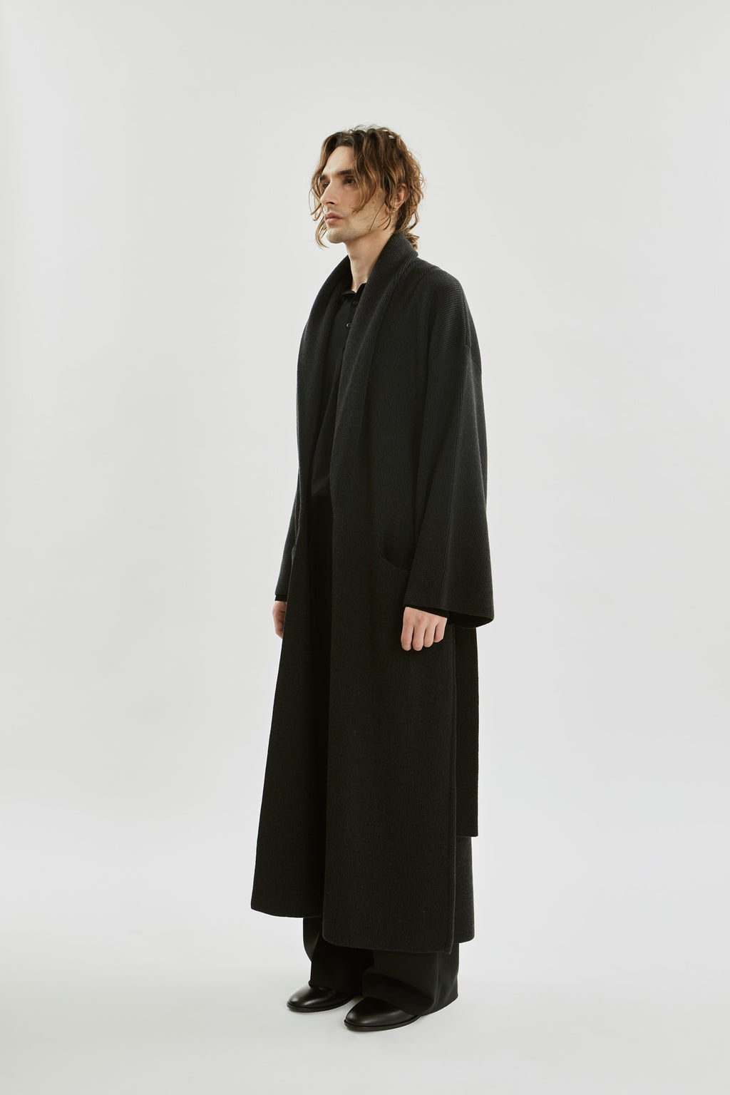 Suki cardicoat | Dark grey - Merino wool