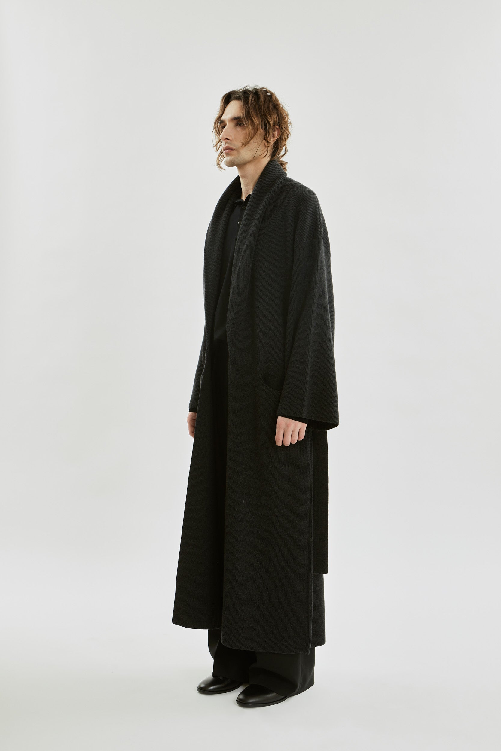 Suki cardicoat | Dark grey - Merino wool