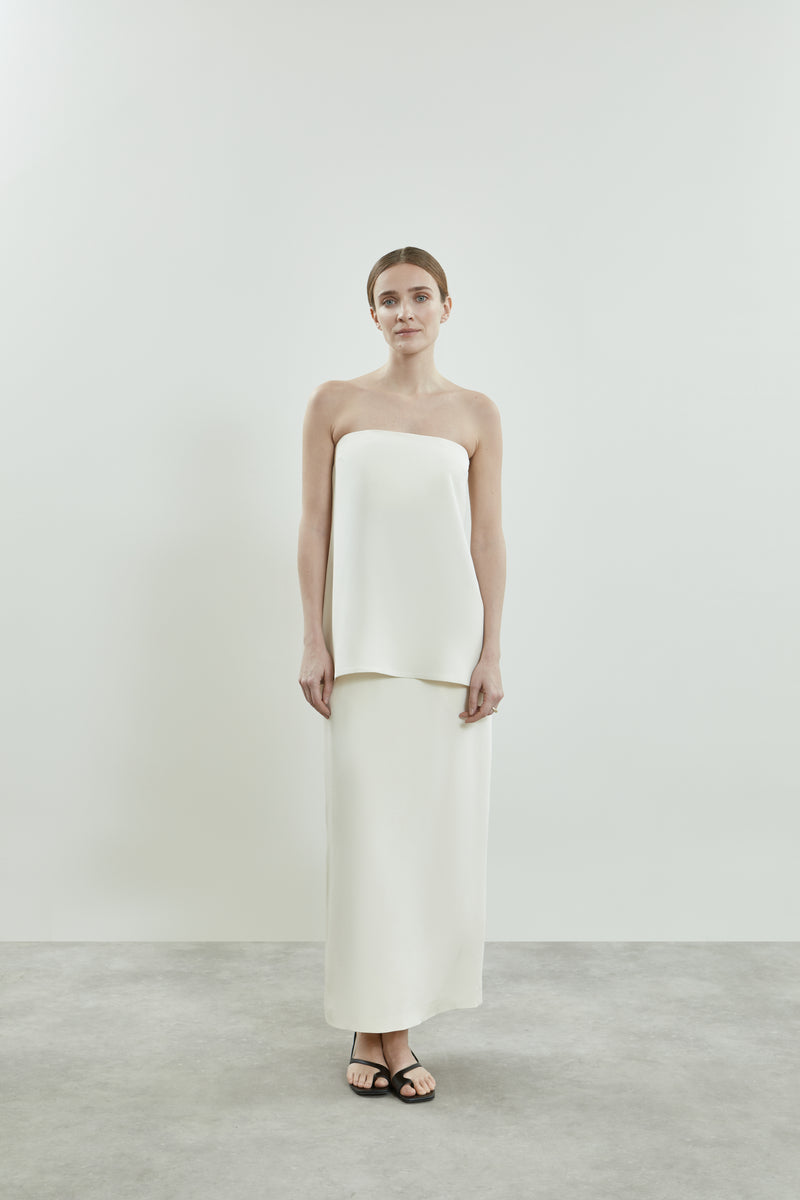 Suzanna top | Off white - Crepe silk