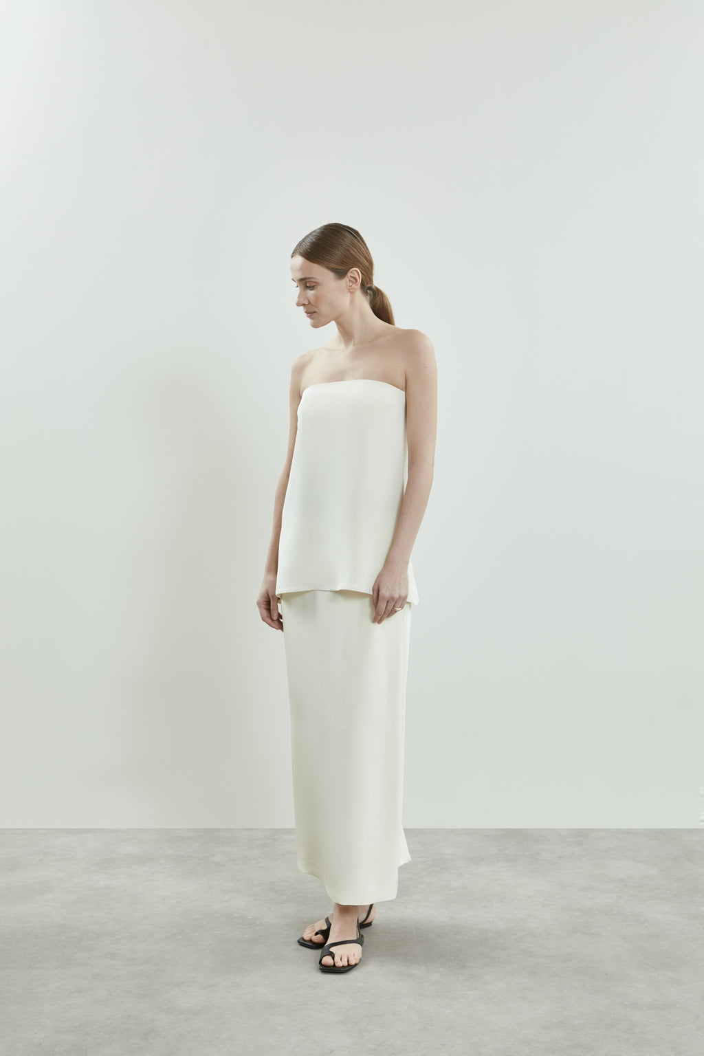 Suzanna top | Off white - Crepe silk