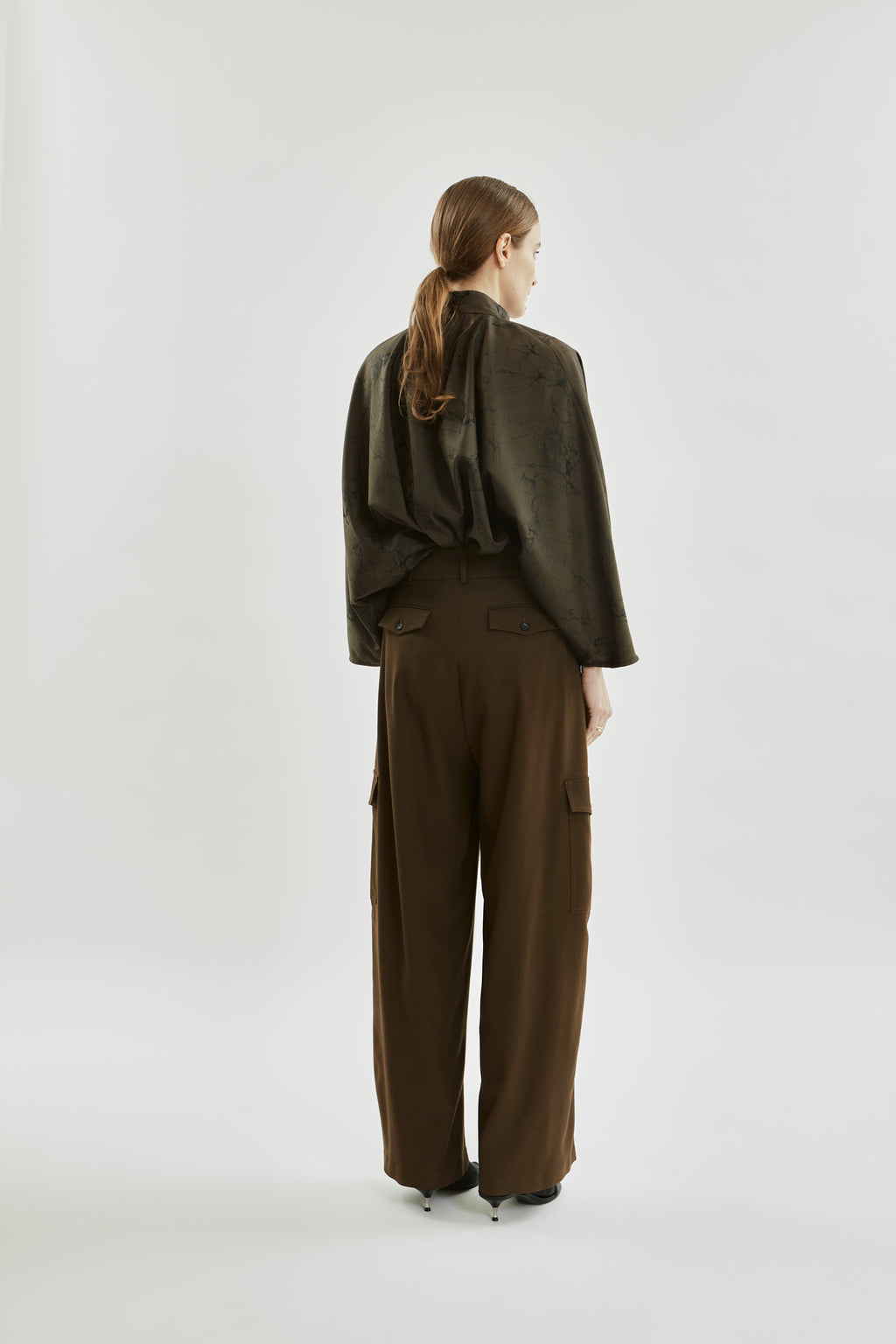 Tessa Trousers | Khaki - Virgin wool blend