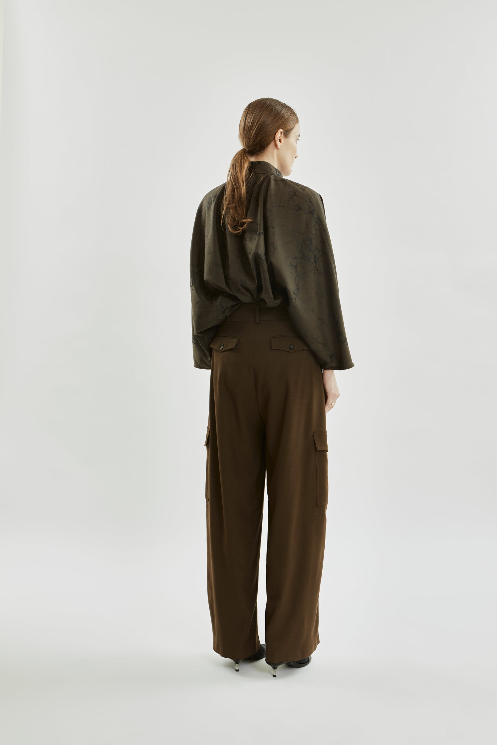 Tessa Trousers | Khaki - Virgin wool blend
