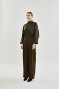 Tessa Trousers | Khaki - Virgin wool blend