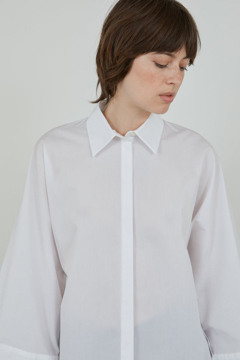 Thea shirt | White - Cotton-poplin