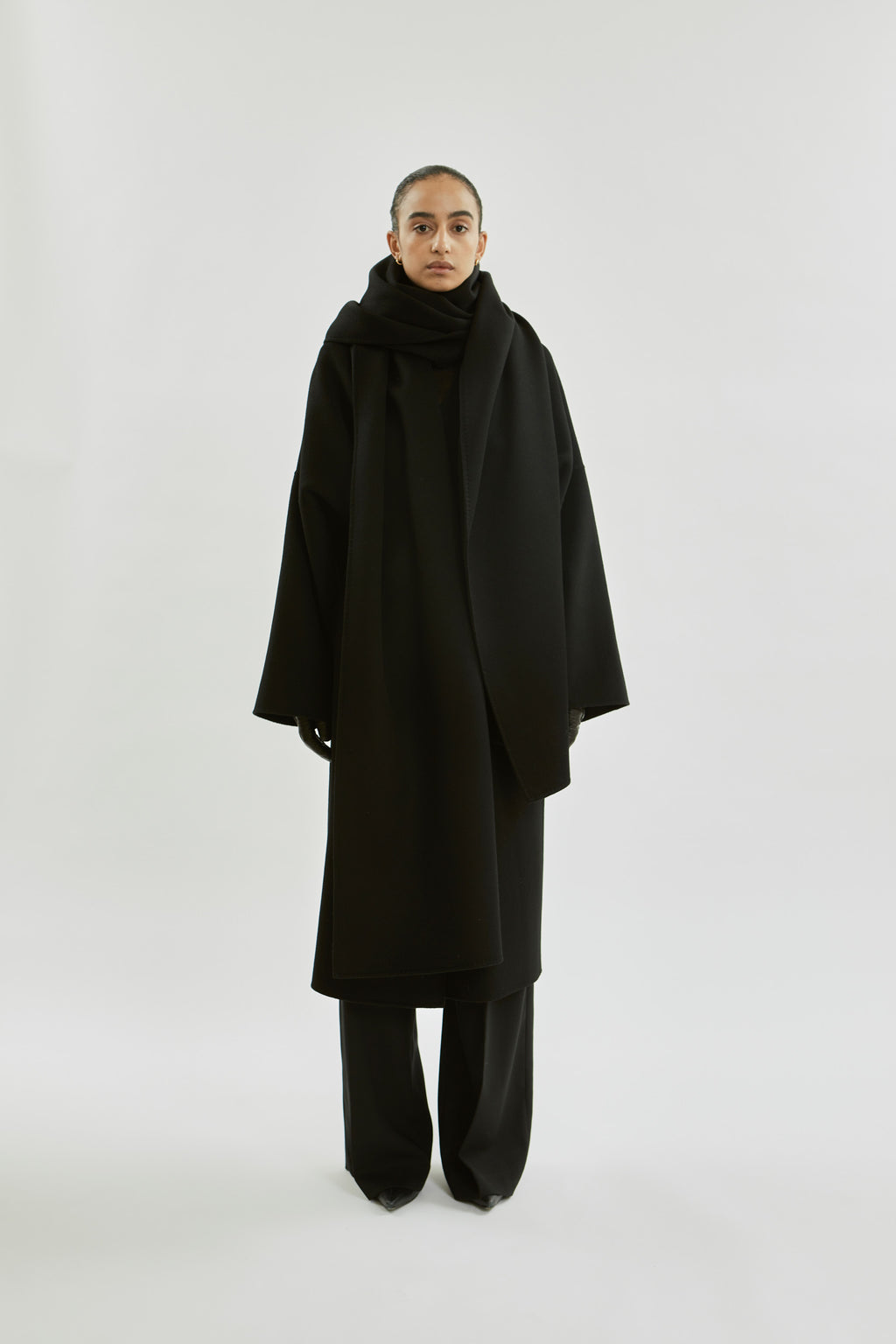 Julie scarf | Black - Wool cashmere blend
