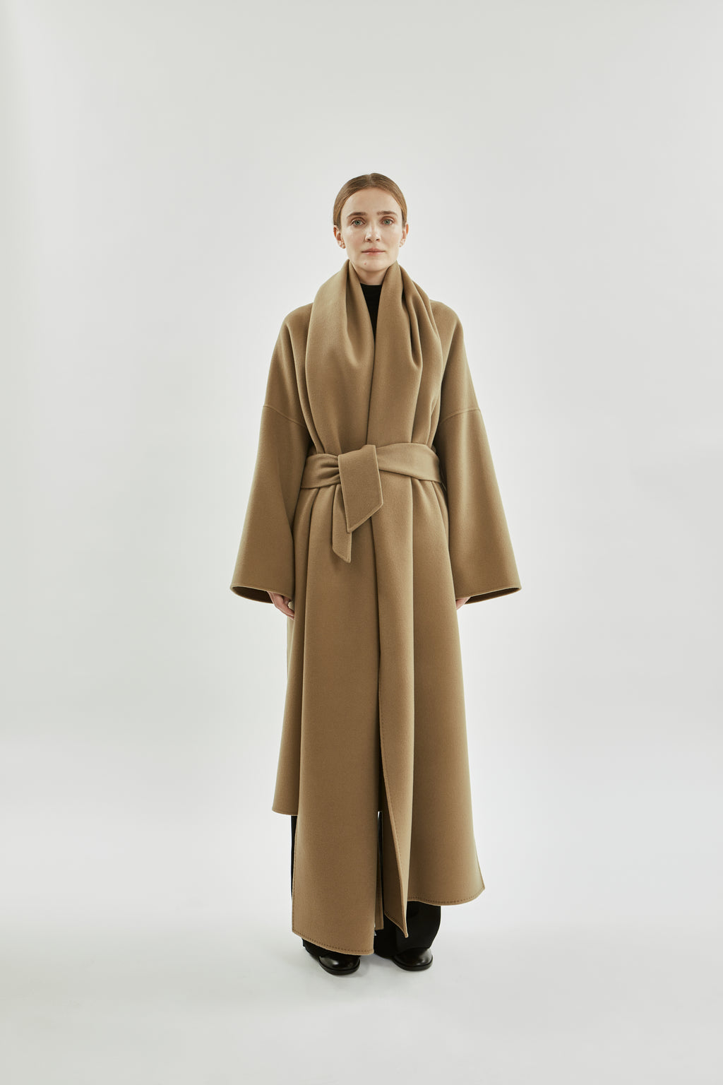 Julie scarf | Greige - Wool cashmere blend