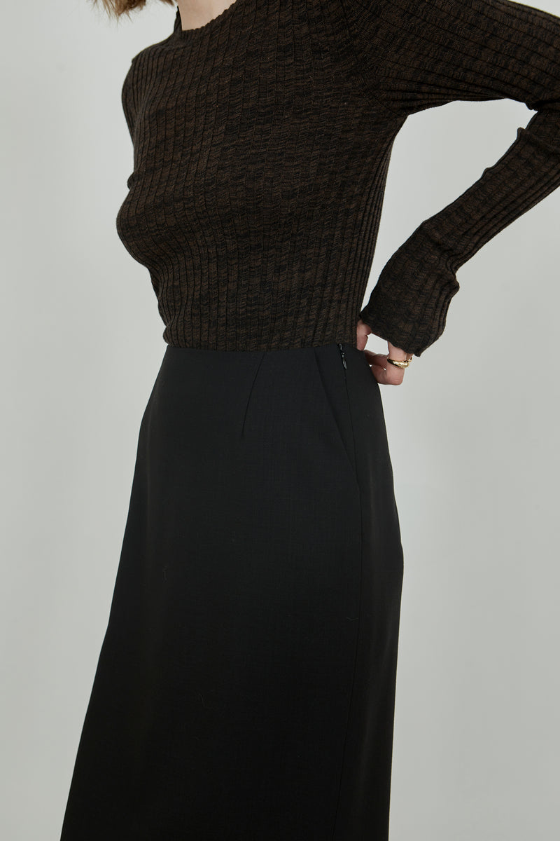 Valeria skirt | Black - Virgin wool