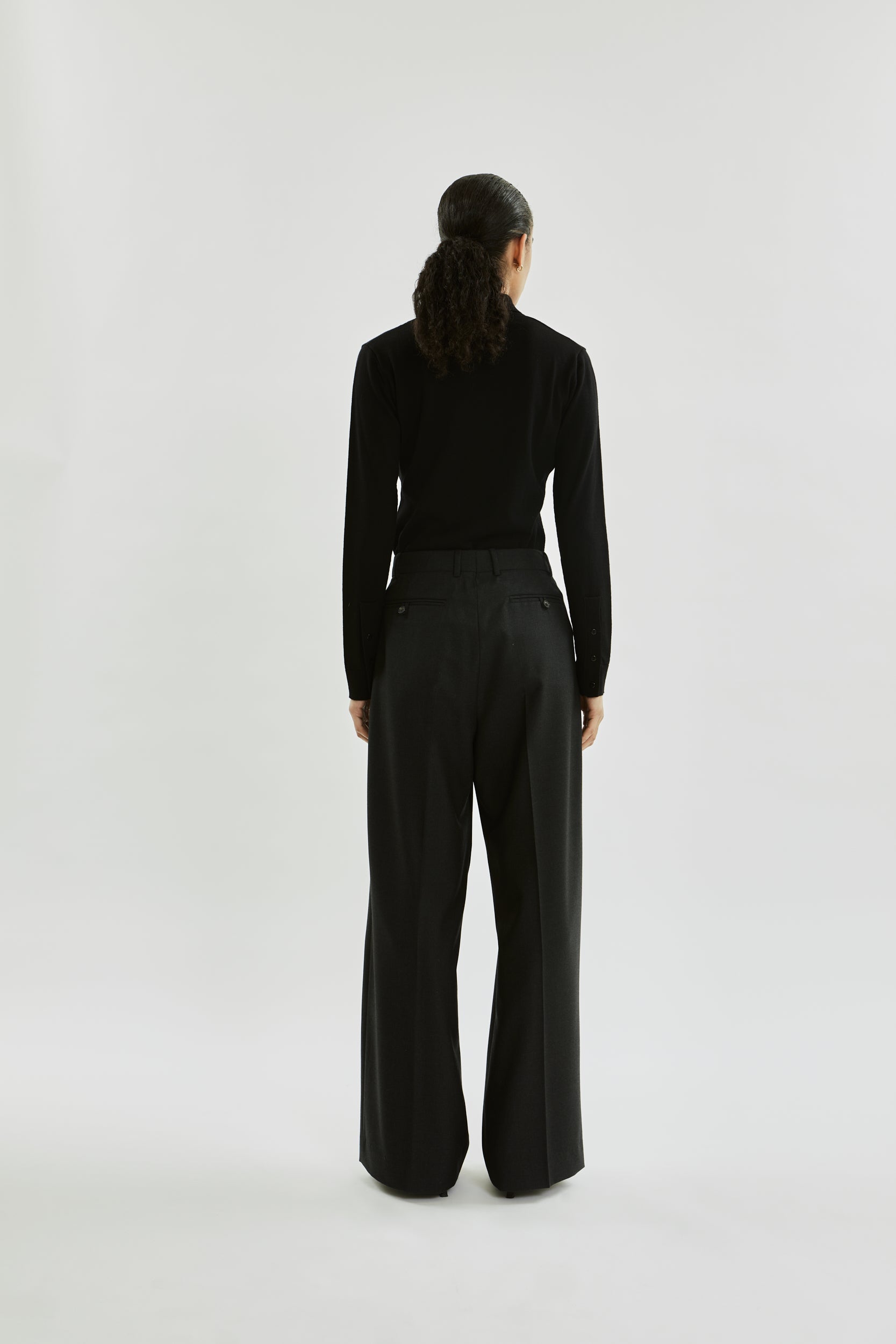 Ira trousers | Dark grey - Virgin wool