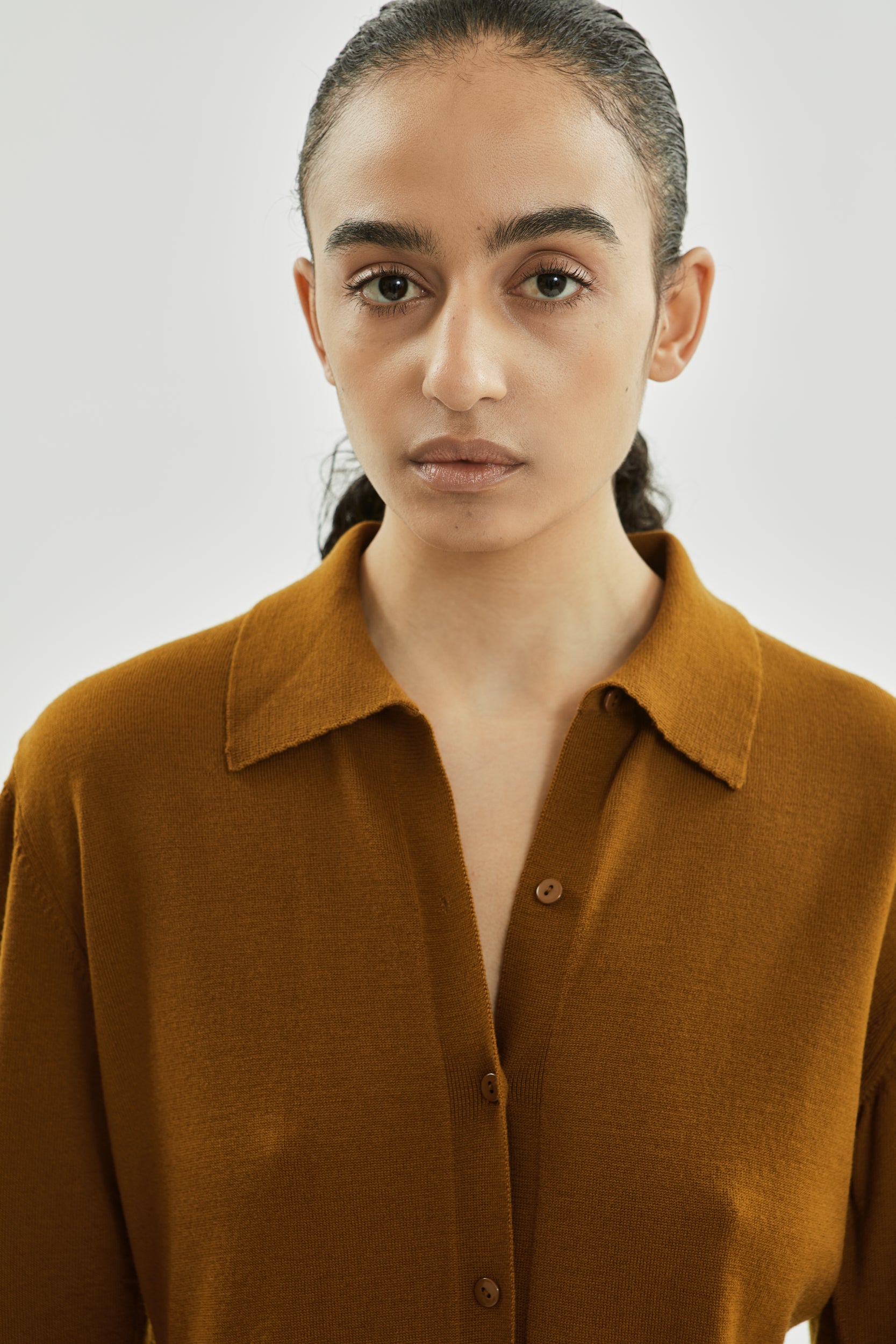 Violet cardigan | Caramel - Virgin merino wool