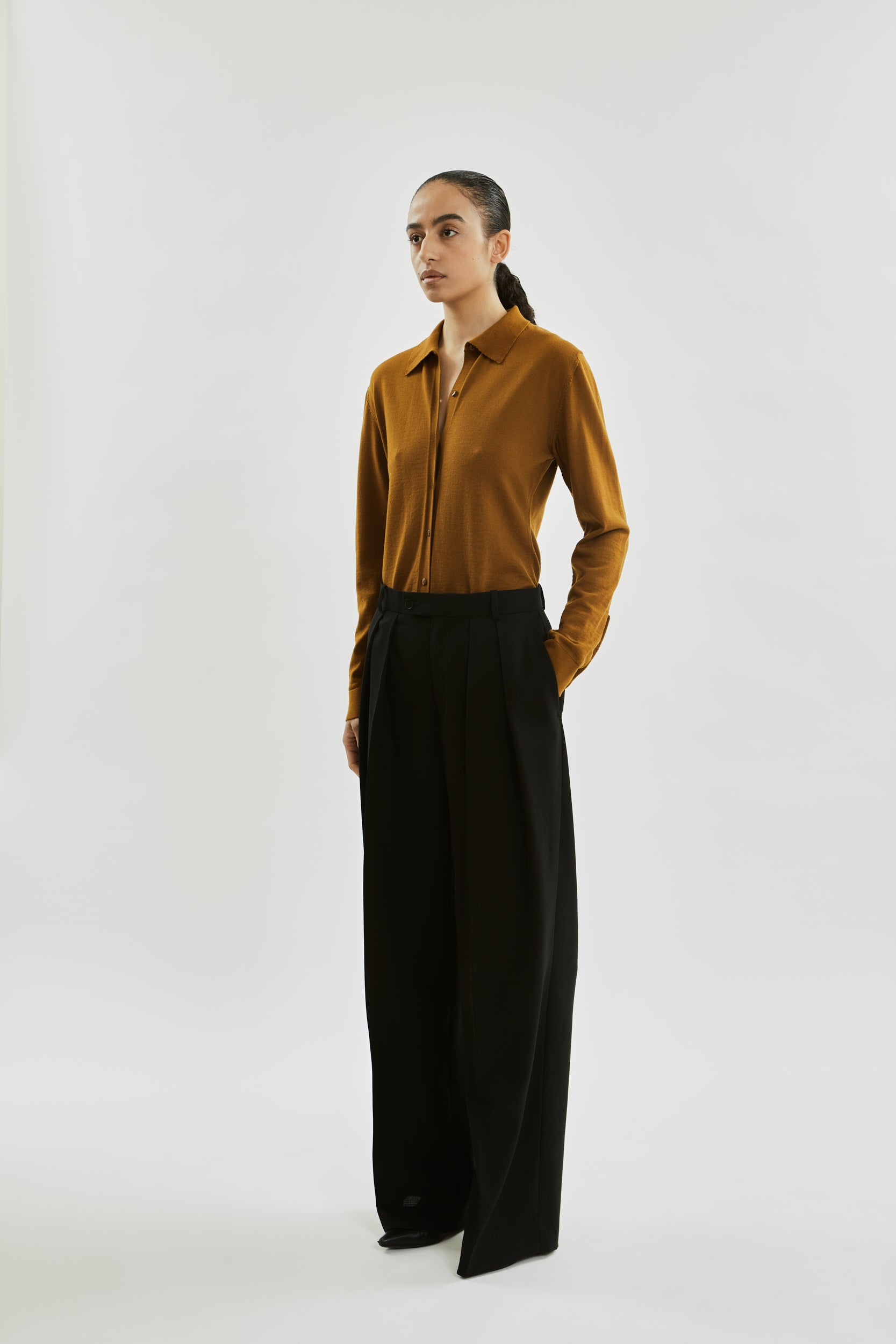 Violet cardigan | Caramel - Virgin merino wool