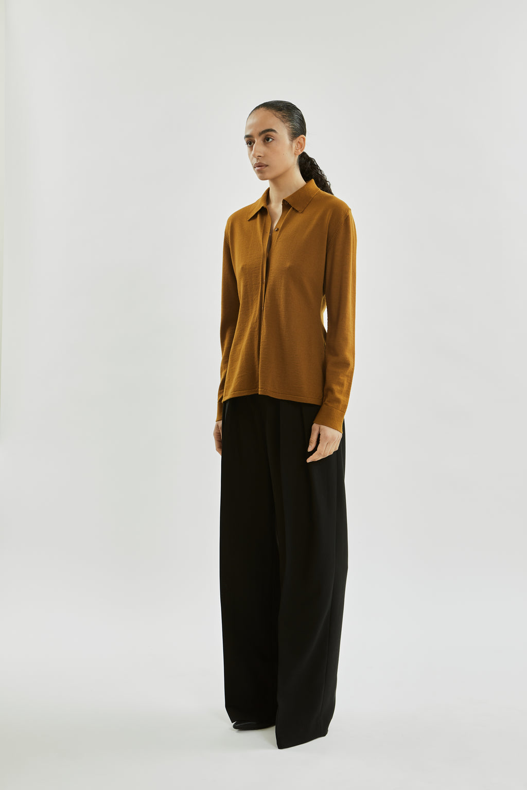Violet cardigan | Caramel - Virgin merino wool