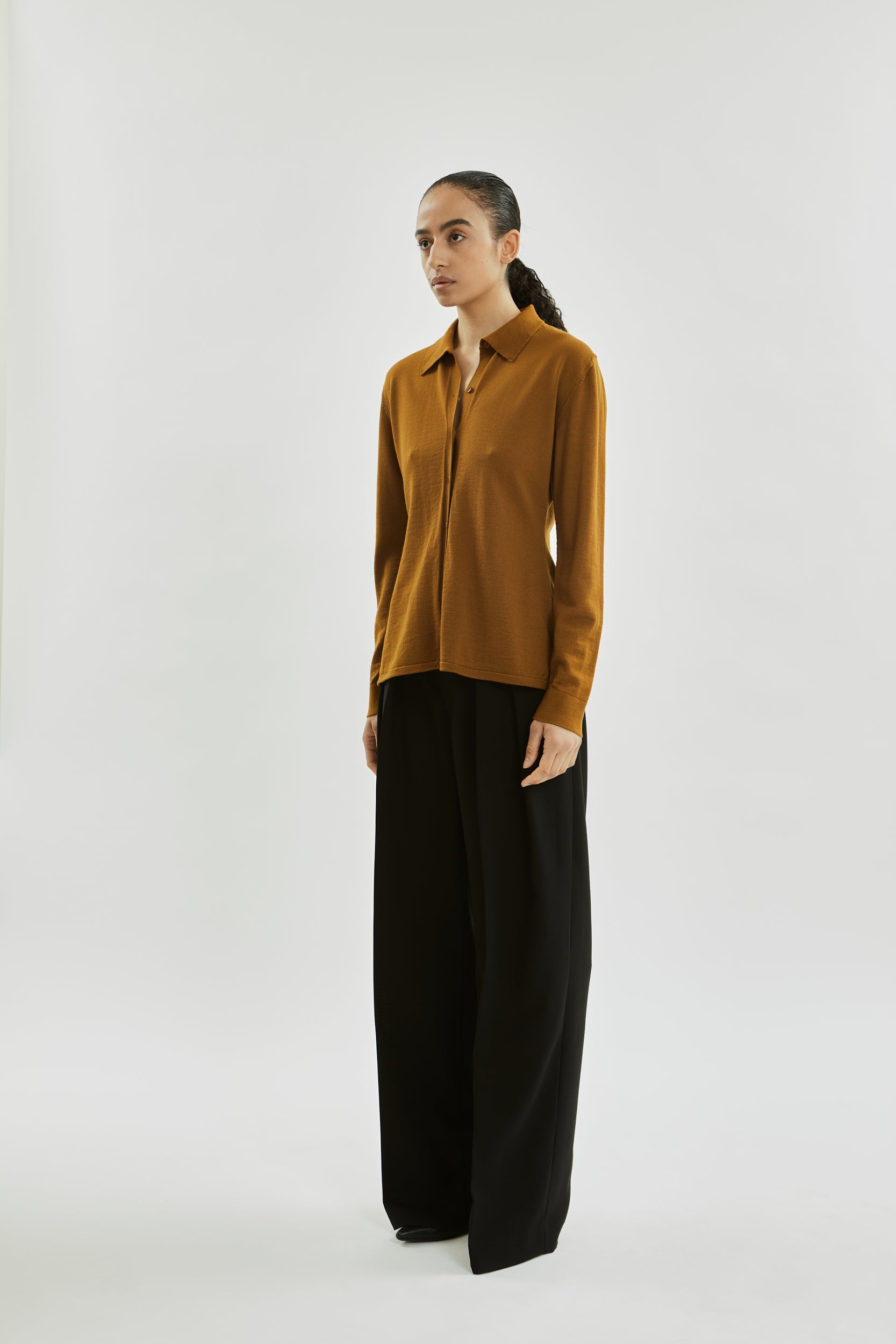 Violet cardigan | Caramel - Virgin merino wool