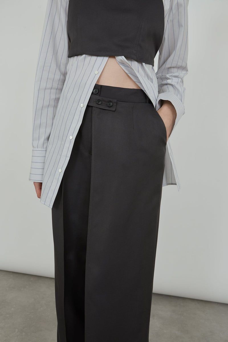 Yoko half skirt | Aubergine grey - Viscose