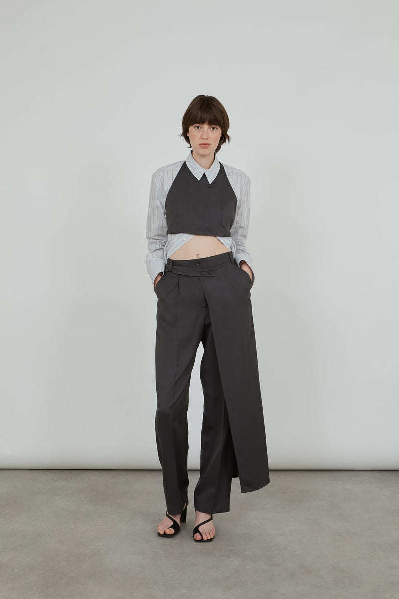 Yoko half skirt | Aubergine grey - Viscose