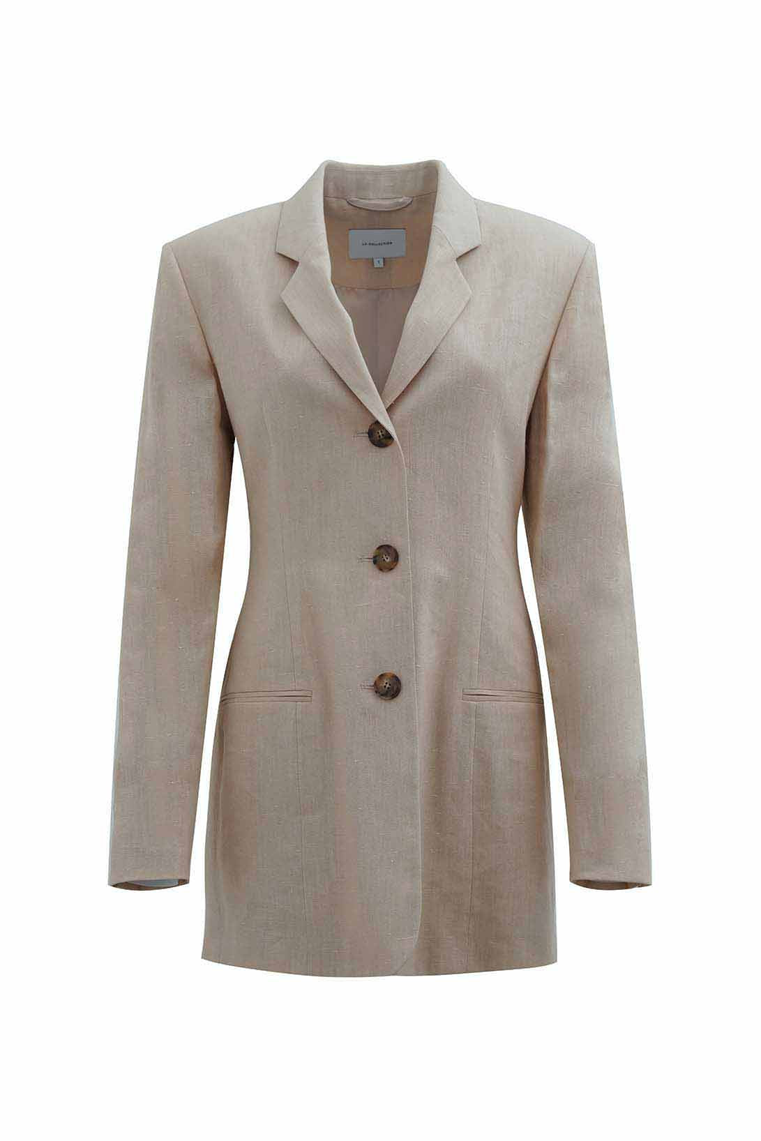Alba blazer | Nude - Linen blend