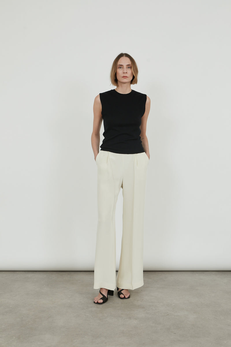 Asami trousers | Off white - Crepe silk