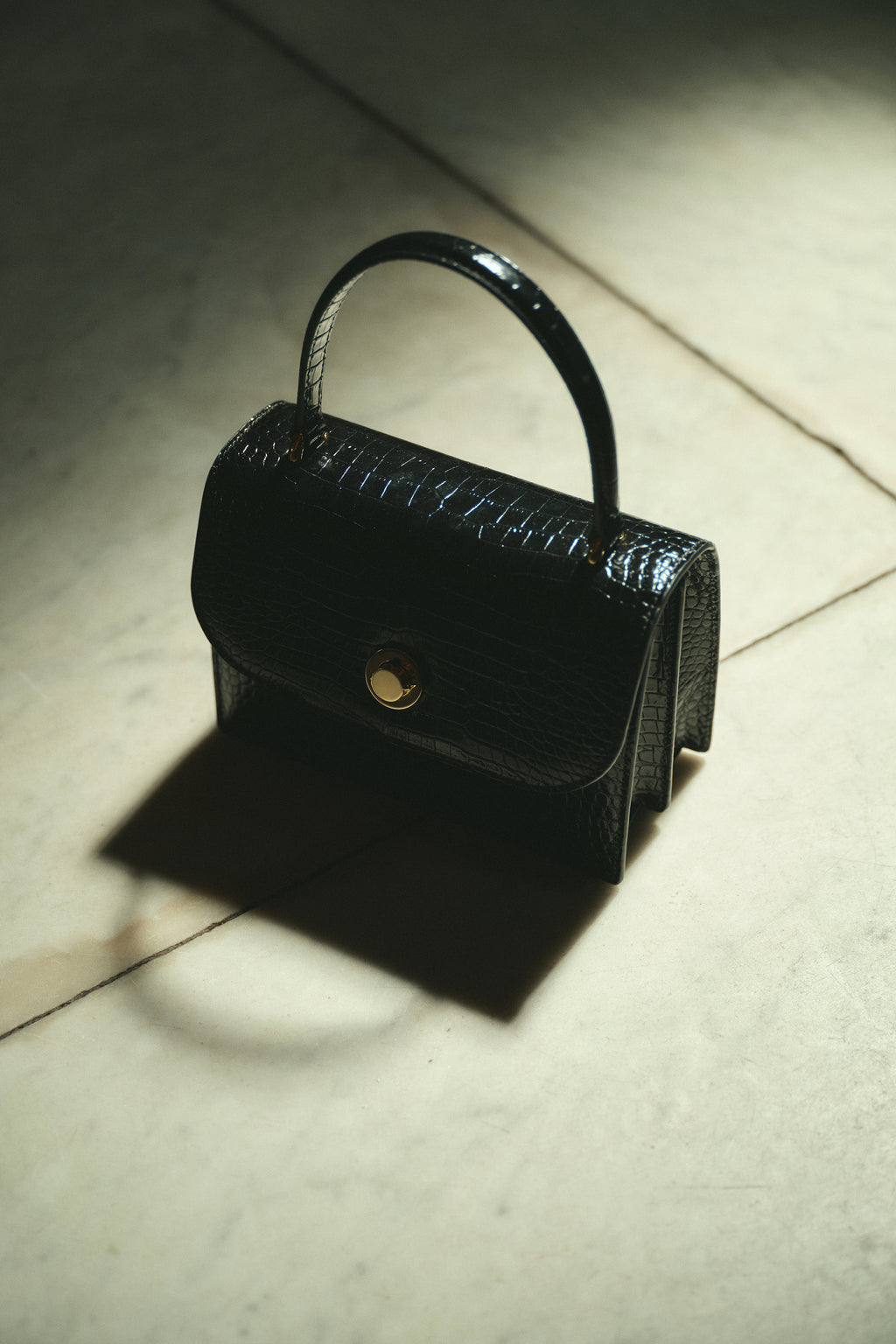 Eileen bag | Black croco - Leather