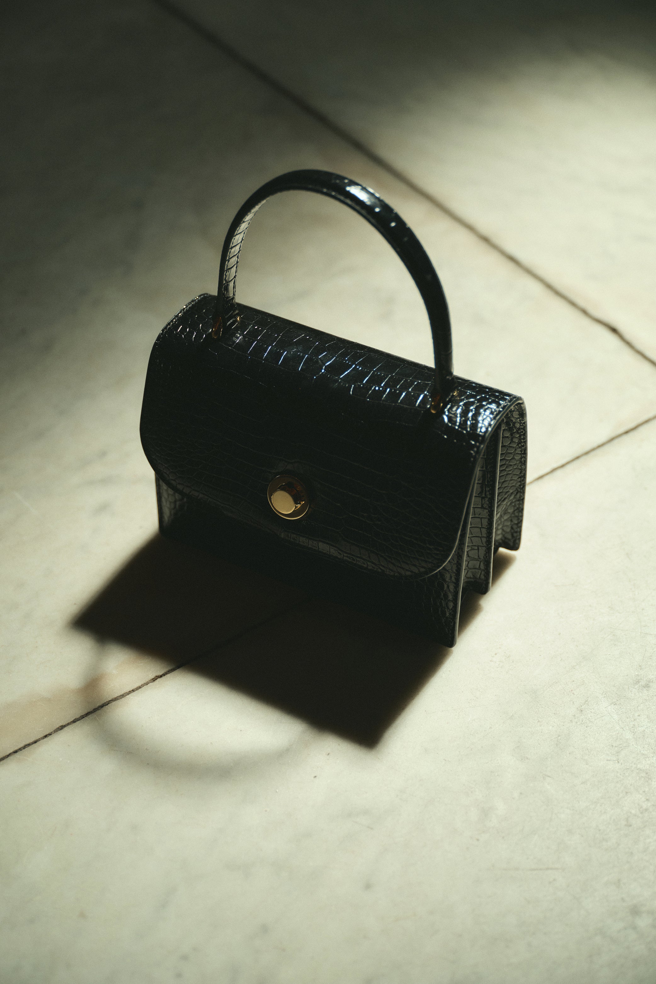 Eileen bag | Black croco - Leather