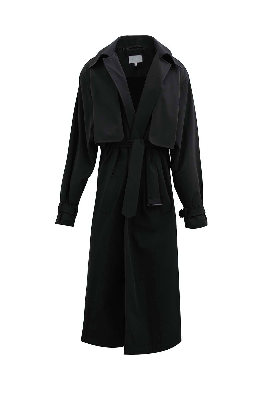 black unisex trench coat