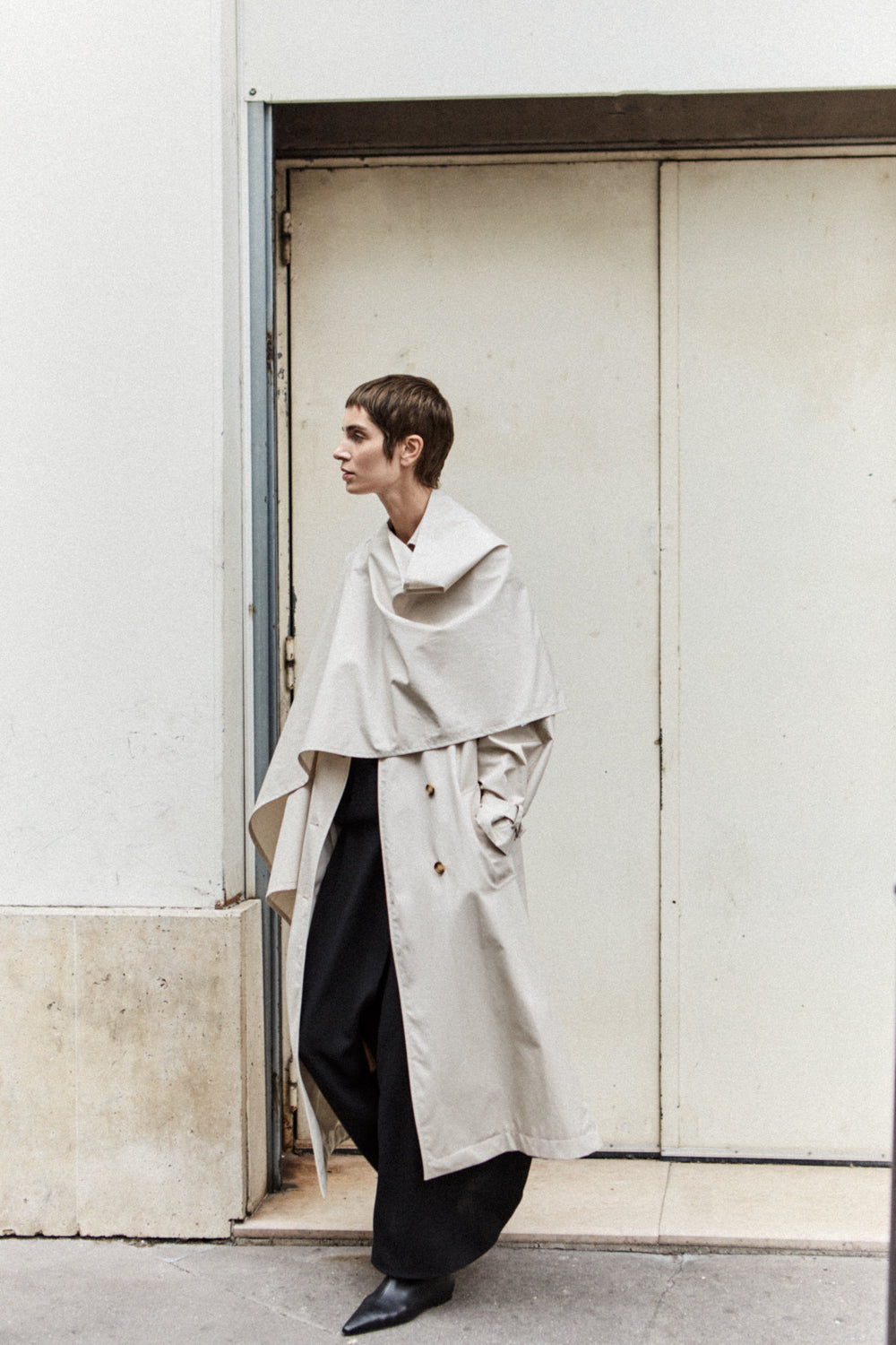 Alex trench coat & Macha scarf | Beige - Water repellent cotton