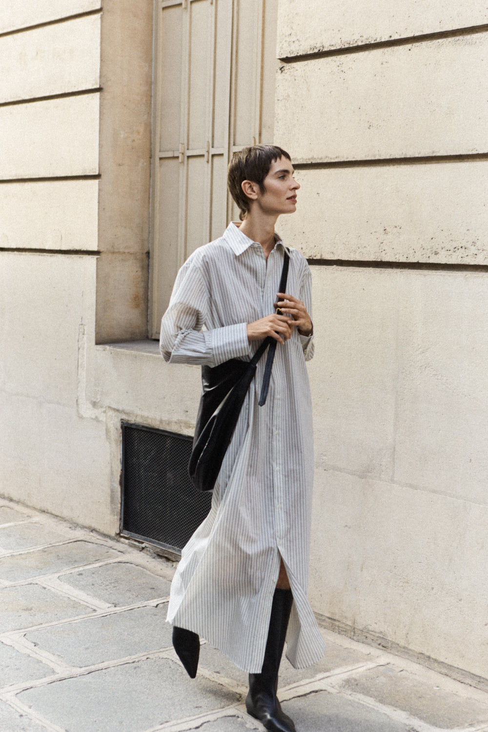 Front view of the Freda shirtdress.