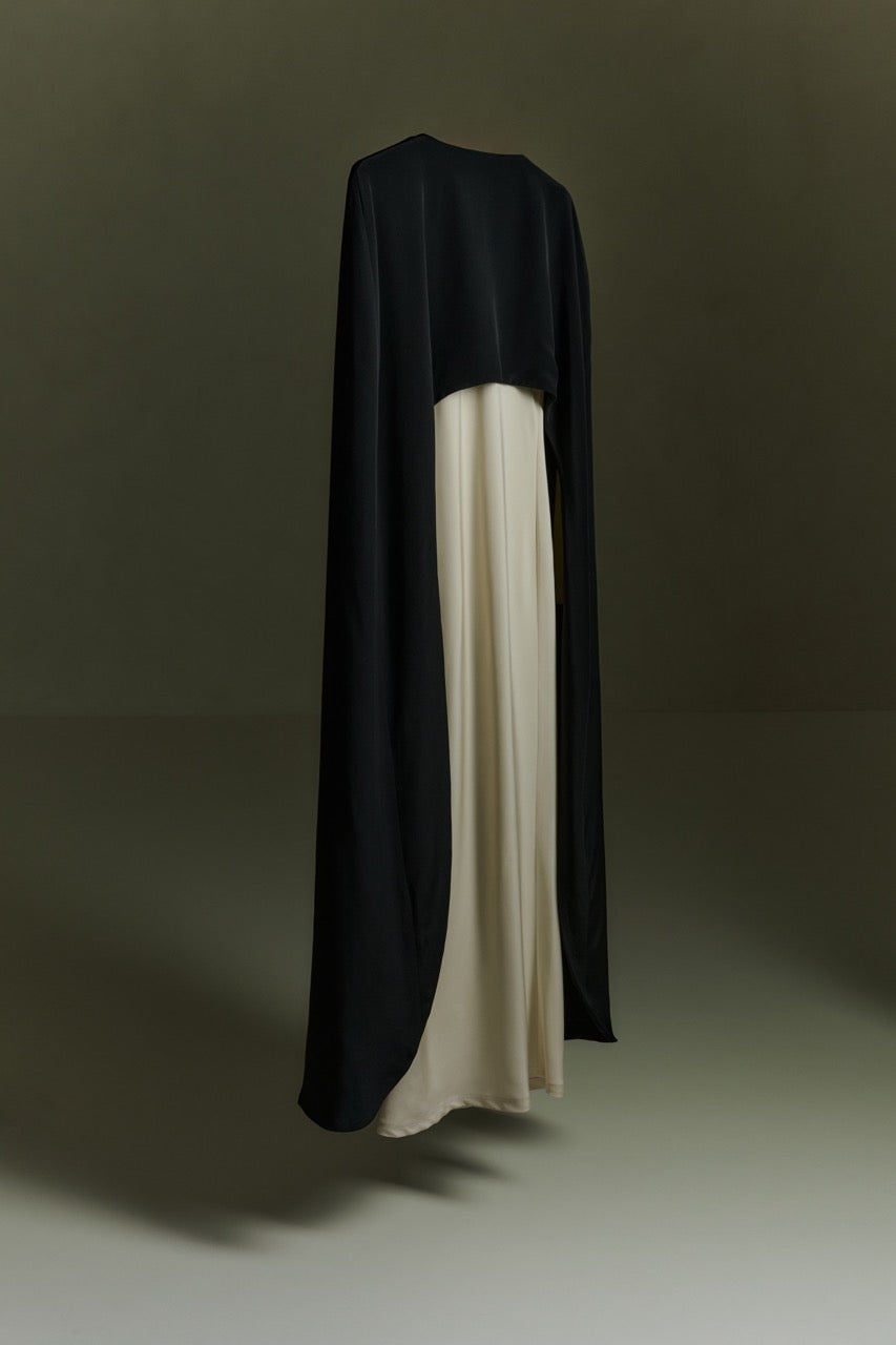 Ursula cape | Black - Crepe silk