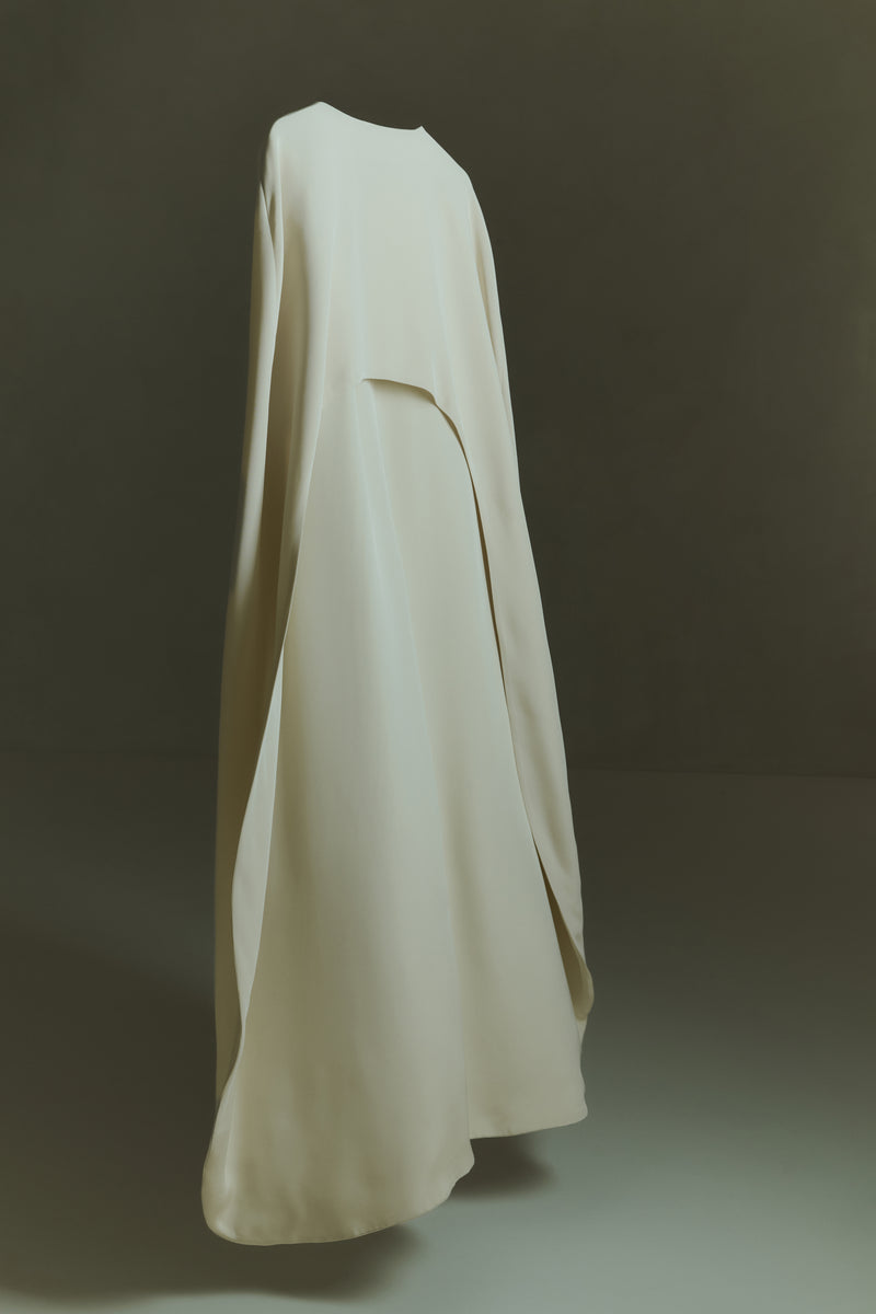 Ursula cape | Off white - Crepe silk