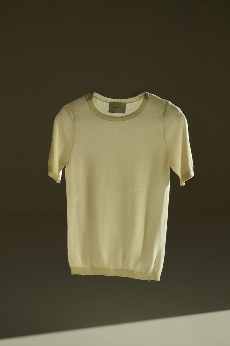 Josepha knitted T-shirt | Off white - Cotton knit