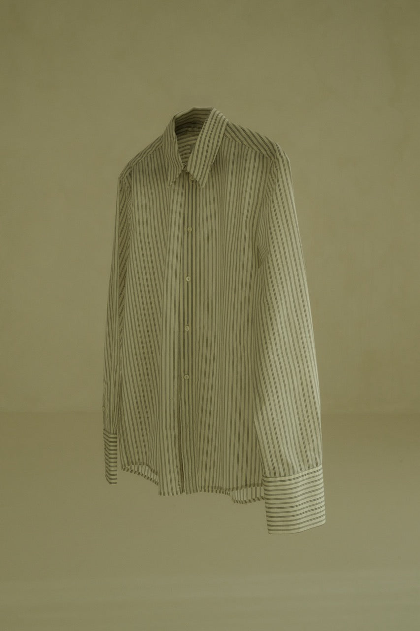 Adam shirt | Striped grey blue - Cotton blend