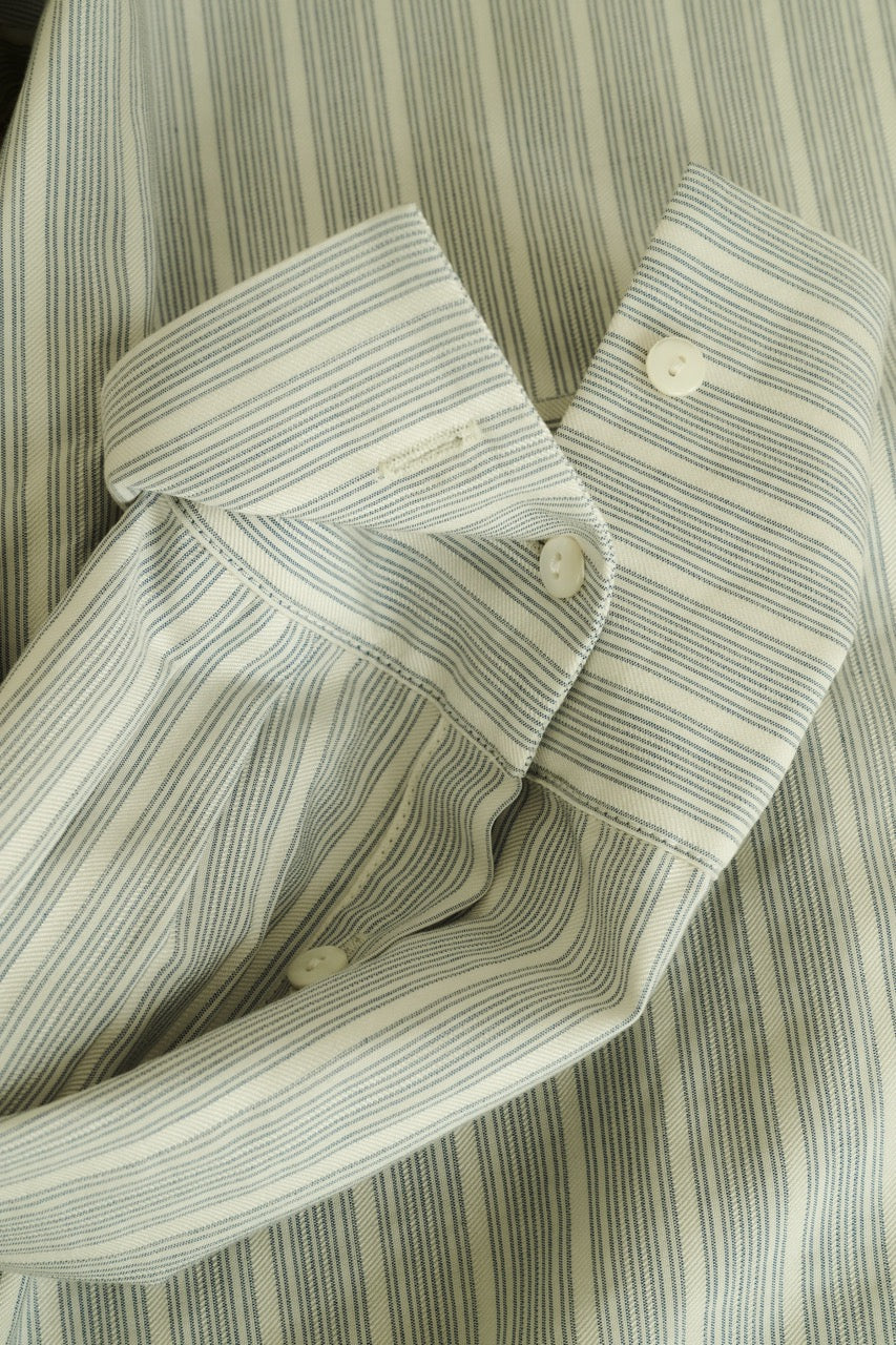 Adam shirt | Striped blue cream - Silk-cotton blend