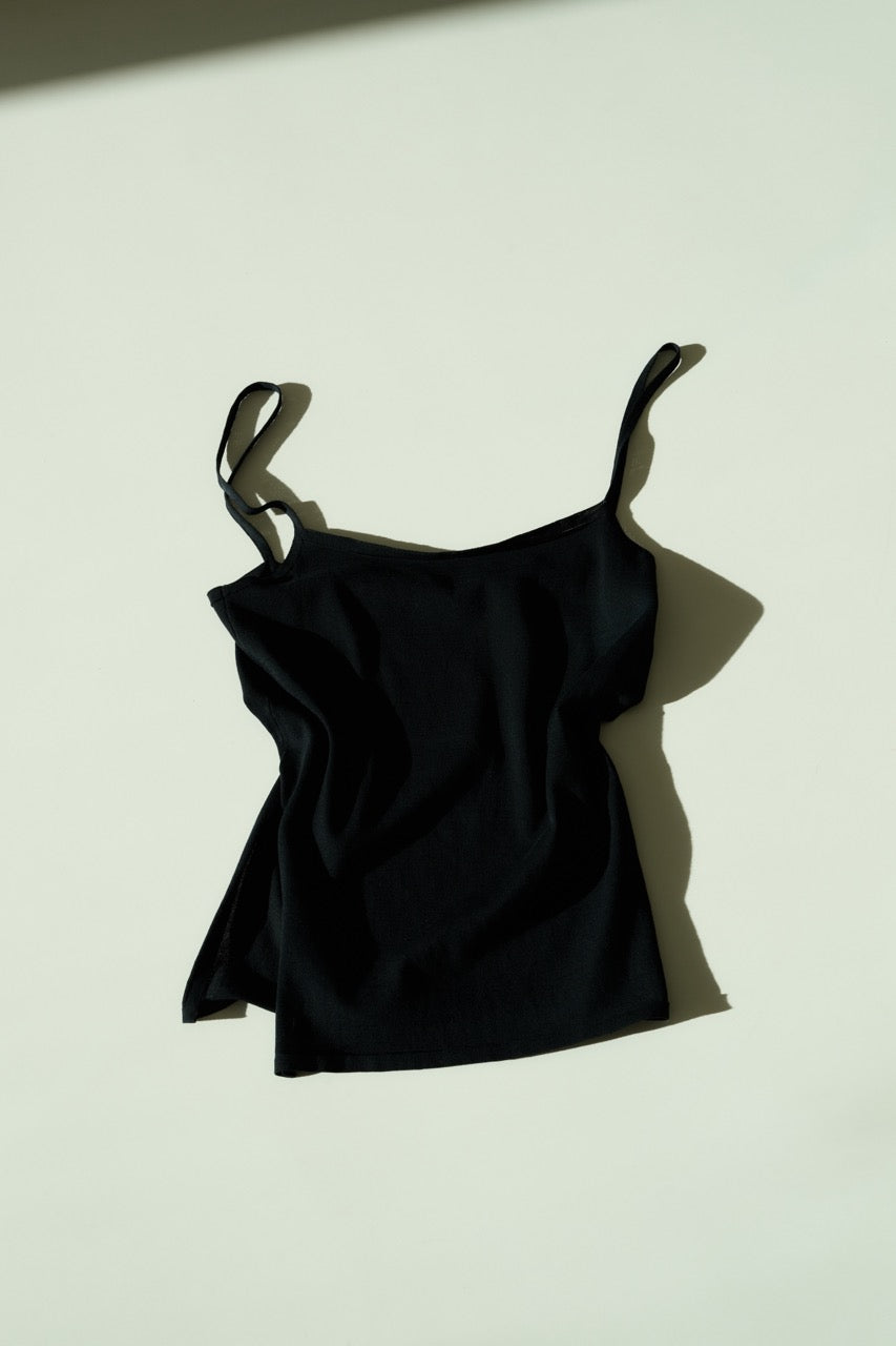 Harlow knitted top | Black - Cotton knit
