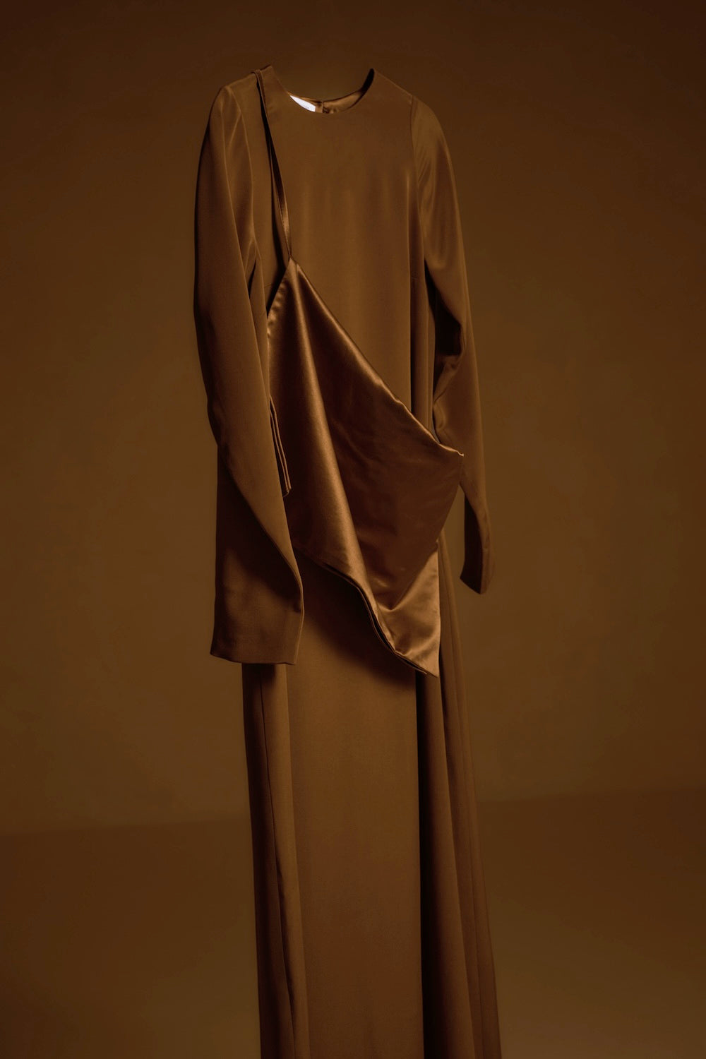 Beatrice dress | Bronze - Crepe silk