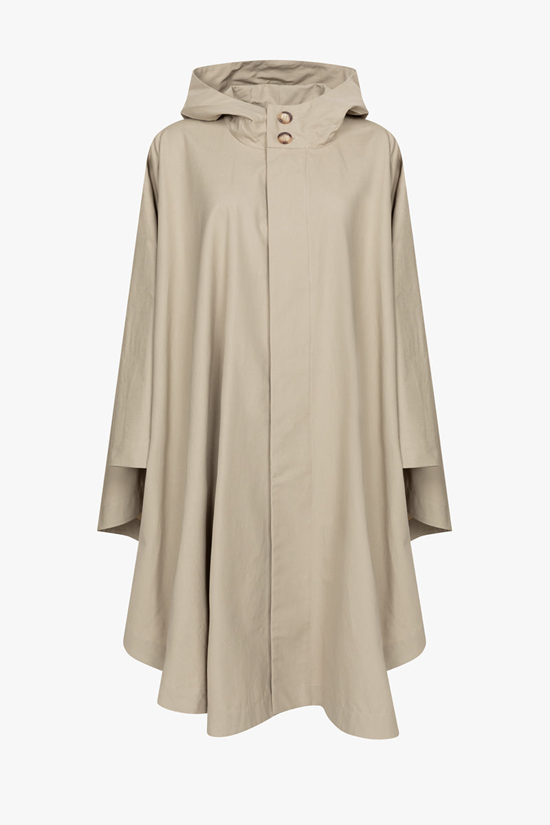 Odin poncho | Beige - Water repellent organic cotton