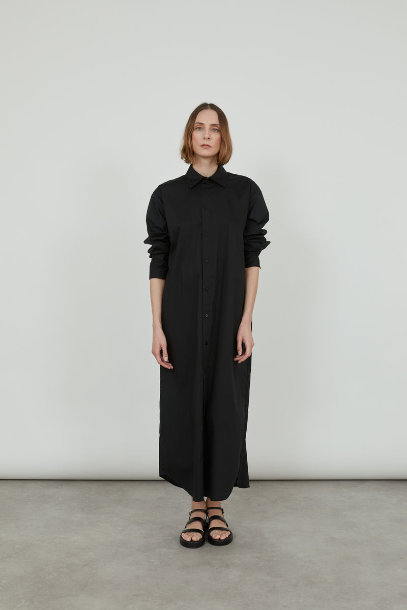 Freda shirtdress | Black - Cotton poplin