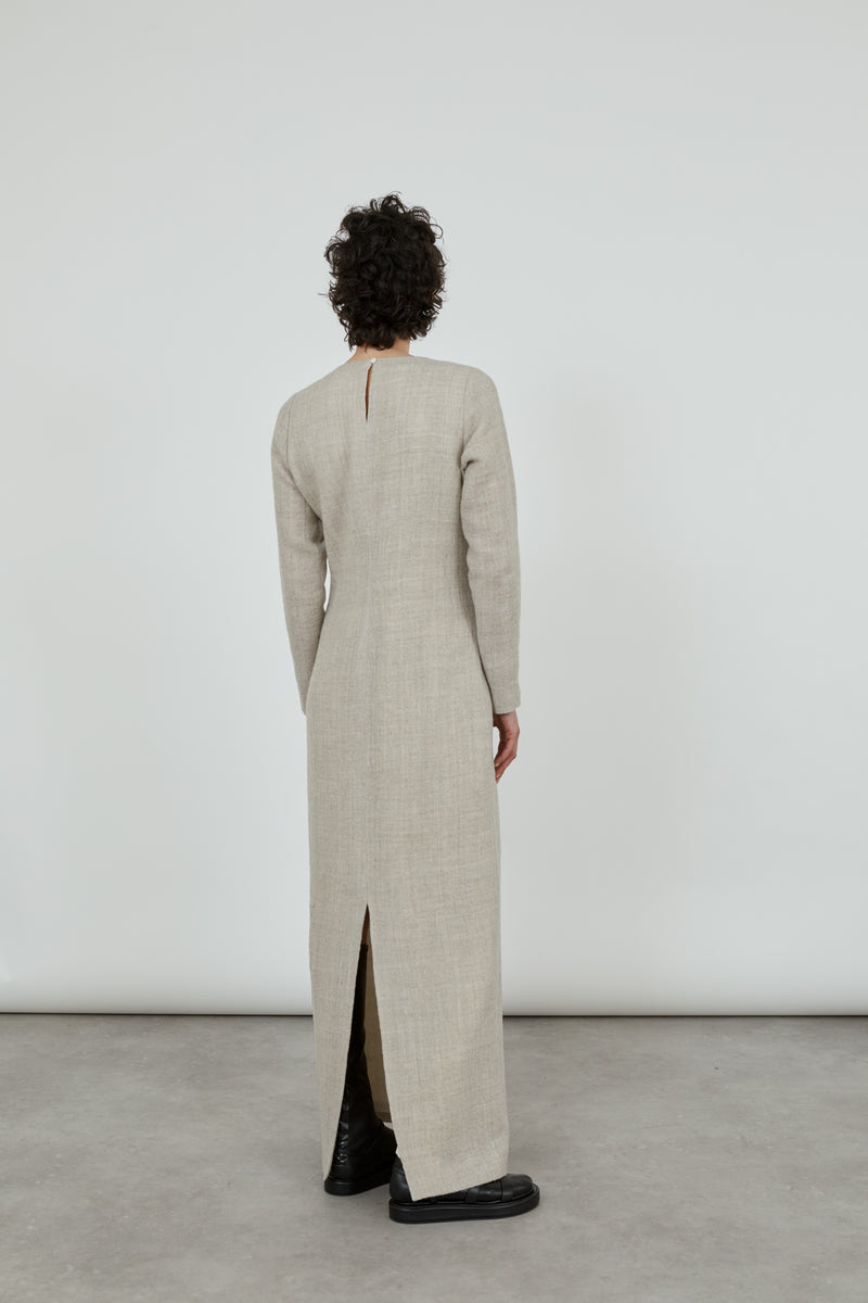 Abelun dress - Beige - wool linen