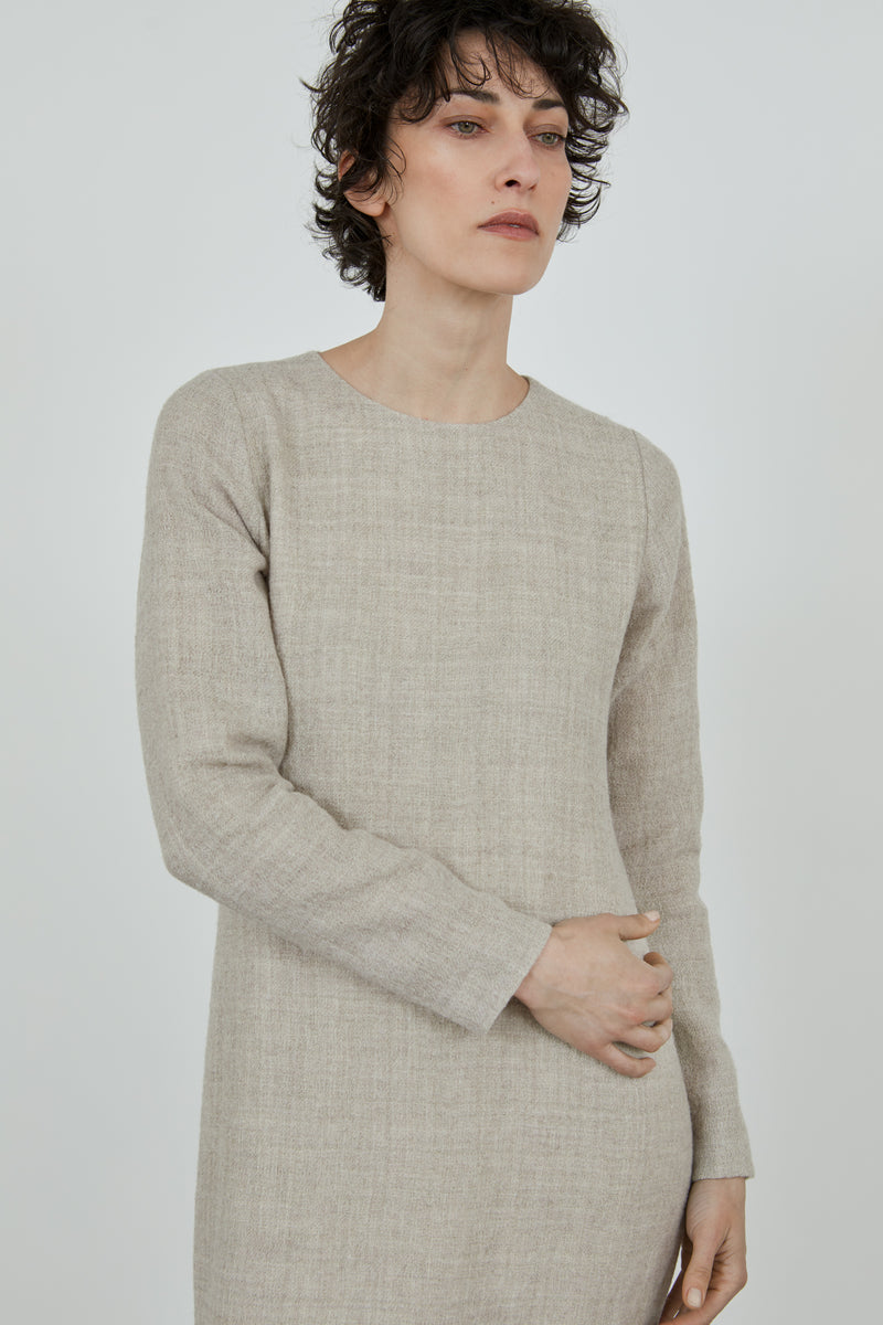 Abelun dress - Beige - wool linen