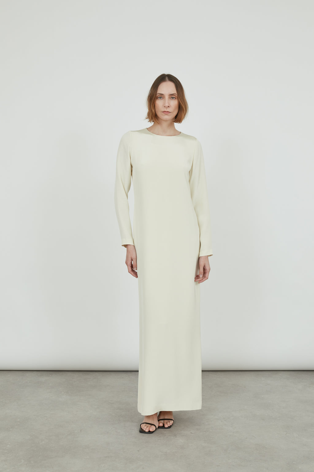 Abelun dress - Off White - crepe silk