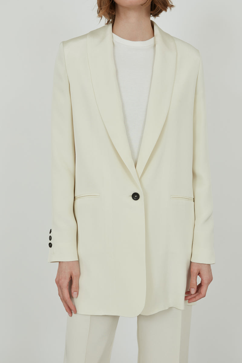 Amandine Blazer Crepe Silk - Off White