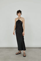 Bonnie dress | Black - Satin silk